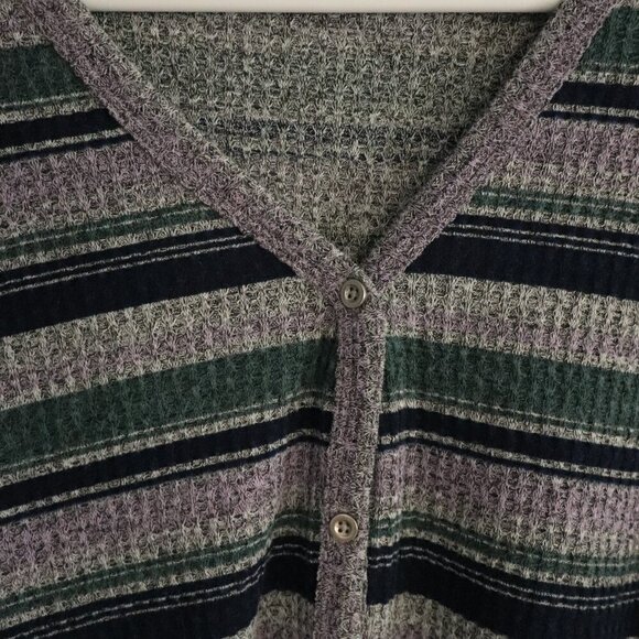 Ricki's Women's Colorful XL Striped Button-Down Tie Front Casual Stretch T-Shirt - Picture 6 of 12